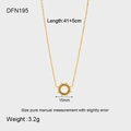 Detail of sunflower pendant necklace showing 15mm diameter and 41+5cm chain length specs - Sun Flower Pendant Necklace (DFN195)