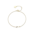 Eleganter vergoldeter S925 Silber Blitz-Armband mit funkelnden Zirkonia-Steinen - Gold