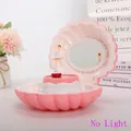 Portagioie musicale a forma di conchiglia rosa con ballerina rotante senza luce - By888 Shell No Light Rosa Intenso / Music Boxes