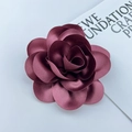 Deep burgundy 3D satin fabric rose brooch and hair clip with premium silk texture - Dusty Pink