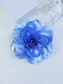 Elegant 14cm royal blue satin rose brooch pin and hair accessory with silky petals - Light Blue