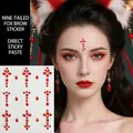 Self-adhesive red nine-tailed fox bindi sticker for traditional makeup styling - Nine-Tailed Fox Red Bindi