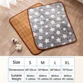 Size chart for pet cooling mats in sizes S to XL with blue stars and woven patterns - M / 50*40cm / Blue White Star Double-Sided Cooling Mat