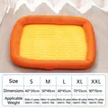 Pet cooling mat size chart in yellow and orange breathable mesh for cats and dogs - Orange-yellow / Size L (60*45cm) (recommended For Those Under 20 Catties)