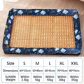 Blue cat pattern cooling pet mat sizing chart for dogs and cats in sizes S to XXL - Navy Blue Cartoon Cats / Size S (40*30cm) (recommended For Users Weighing Up To 5 Catties)