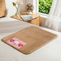 Bamboo pet cooling mat for dogs and cats with pink lucky cat patch for summer - Pink Cat / Xxl Size 90*70cm (recommended For Those Under 70 Catties)