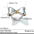 Anello a fiocco bicolore in acciaio inossidabile con misure oro e argento - Fiocco Multicolore / Argento/Oro