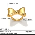 Anello a fiocco in acciaio inossidabile dorato con dettagli su dimensioni e peso - Fiocco d'Oro / Oro