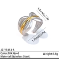 Elegante anello a nodo in acciaio inossidabile bicolore placcato in oro 18 carati - Onda Multicolore / Argento/Oro