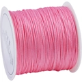 Pink jade cord for DIY jewelry bracelets on a white spool for handicraft weaving - Rose Pink