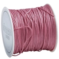 Pink 72 jade thread roll for DIY jewelry weaving on a white plastic spool - Dusty Pink