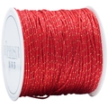 Red and gold 72 jade cord for DIY jewelry braiding on a white plastic spool - Red with Gold