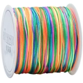 Rainbow multicolored 72 jade thread roll for DIY jewelry braiding and craft making - Colorful