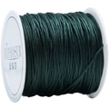 Dark green 72 jade cord for DIY jewelry braiding on white spool with silk finish - Dark Green