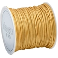 Champagne gold jewelry cord roll for DIY weaving with glossy metallic finish - Ginger Yellow
