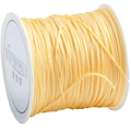 Bright yellow 72 jade cord for DIY jewelry braiding on a white plastic spool - Light Yellow
