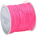 Neon pink handmade weaving cord on spool for DIY jewelry and bracelet making - Fluorescent Pink