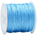 Sky blue braided nylon cord for DIY jewelry making on white spool roll - Light Blue
