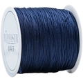 Dark blue 0.8mm nylon cord roll for DIY jewelry weaving and braided bracelets - Navy Blue