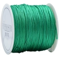 Emerald green 72 nylon cord for jewelry making on a white plastic spool for DIY weaving - Grass Green