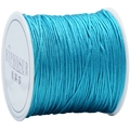 72-gauge silk texture turquoise blue cord on a white spool for DIY braided bracelets - Lake Green