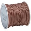 Deep champagne 72# nylon cord for DIY jewelry braiding on a white plastic spool - Light Coffee