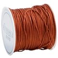 Brown braided nylon cord for DIY bracelets on a white plastic spool roll - Brown Red