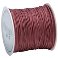 72# reddish brown braided silk cord on spool for DIY jewelry and knot making - Dark Red