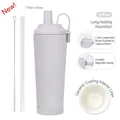 Hellgrauer 830ml Edelstahl-Thermobehälter mit Keramikbeschichtung und Magnetgriff - 830ml / Hellgrau