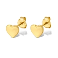 Elegant heart-shaped stud earrings in polished golden S925 sterling silver finish - Heart Pair / Gold