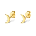 Minimalist S925 sterling silver moon stud earrings with premium gold plated finish - Moon Pair / Gold