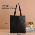 Zwarte 35x40cm DuPont papieren draagtas met kreukeltextuur voor milieubewust shoppen - 35x40cm / Zwart