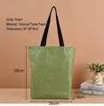 Milieuvriendelijke groene DuPont papieren draagtas met kreukeltextuur en zwarte hengsels - 35x38x8cm / Groen