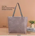 Grey Tyvek tote bag with natural crinkled texture, minimalist large capacity 40x32x8cm - 40x32x8cm / Gray