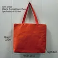 Oranje DuPont papieren draagtas met getextureerde kreukafwerking en geweven handvat - 40x32x8cm / Rood