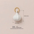 Ciondolo in miniatura a forma di aglio bianco con anello in acciaio inossidabile - Ciondolo Aglio Bianco