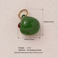 Green olive charm pendant in 316 stainless steel for DIY jewelry making and accessories - Large Kiwi Pendant / Pale Green