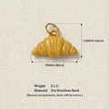 Mini ciondolo a forma di croissant giallo in acciaio inossidabile 316 per DIY - Ciondolo Croissant 2