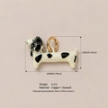 Detailed dachshund style enamel copper dog pendant with measurements 20x12mm 3.5g - Square Scarf Dog Pendant