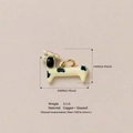 Stylish spotted enamel puppy dog pendant made of copper with detailed gold ring - Pink Flower Dog Pendant