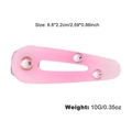 Fermaglio per capelli in resina rosa opaca con goccia traforata e strass - Stile Goccia Svuotato Rosa (DNQF00587)