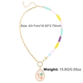 Collier en résine avec fleurs séchées et perles colorées avec pendentif goutte - Style Épissage Pendentif Larme (WXN01897)