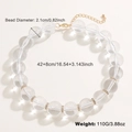 Collar elegante de cuentas acrílicas transparentes de 2,1 cm con cierre dorado - 42+8cm / Transparente