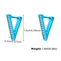 Modern V-shaped geometric stud earrings in bright blue finish with sparkling white crystals - Bright Blue V-Shape Style (DNCE07741)