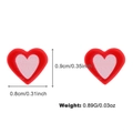 Classic red and pink heart stud earrings with dimensions and weight measurements - Red Pink Heart Style (WXE06590)