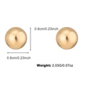 Minimalist 6mm golden sphere stud earrings with high-polish finish and lightweight design - Gold Glossy Ball Style (DNCE07753)