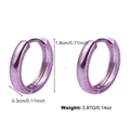 Classic purple geometric hoop earrings with electroplated matte finish and 1.8cm diameter - Purple Glossy Thick Hoop Style (DNCE07748)