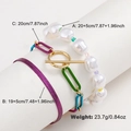 Three-piece bohemian bracelet set with pearls, colorful chains and purple snake chain - Multilayer Colorful Bracelet (DNXS01111)