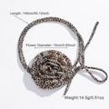 Leopard print chiffon flower choker with long adjustable ribbon tie for women - Leopard Print (NQN05562)