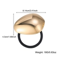 Elastico per capelli ovale dorato lucido con cordino nero ad alta elasticità - Stile Ellisse Dorato (WXF07246)